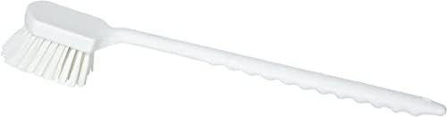 SPARTA Plastic Large Scrub Brush, Kitchen and Utility Brush with Long Handle for Cleaning, 20 Inches, White (Pack of 2)