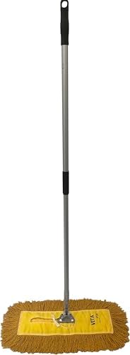 Ultimate Dust Mop Kit: Industrial-Grade Performance, Heavy-Duty Frame, Telescopic Handle - Yellow 18 Inch