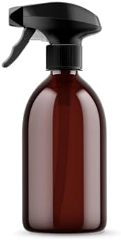 Pack of 6 - Amber Empty Plastic Squirt Bottles for Cleaning Supplies, 500ml - Hand Trigger Empty Spray Bottles for Gardening Home Cleaning - Heavy duty Industrial Refillable Mist Spray Bottles