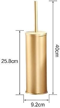 Sleek Toilet Brush Set with Holder for Effortless Cleaning and Storage, Gold, 40cmx9.2cmx9.2cm