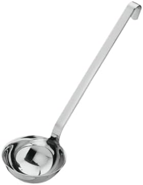Rosle 10009 Stainless Steel Hooked Handle Ladle with Pouring Rim Serving Spoon