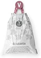 Brabantia PerfectFit Trash Bags (Size V/0.5-0.8 Gal) Thick Plastic Trash Can Liners with Drawstring Handles (200 Bags)