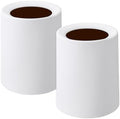 2 Pack Round Modern Trash Can Bedroom, 3Gal/12L Bathroom Trash Can Hidden Bag, Open Top Trash Bin Round Plastic, Minimalist White Garbage Can with Inner Bucket (with 2 Handles) for Kitchen Office