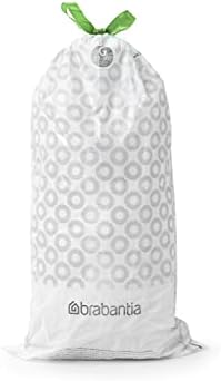 Brabantia PerfectFit Trash Bags (Size G/6-8 Gal) Thick Plastic Trash Can Liners with Drawstring Handles (120 Bags)