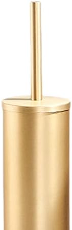Sleek Toilet Brush Set with Holder for Effortless Cleaning and Storage, Gold, 40cmx9.2cmx9.2cm