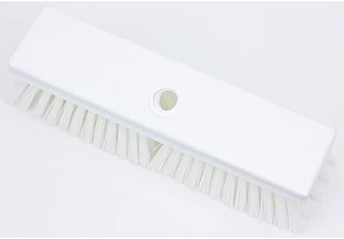 SPARTA Plastic Floor Scrub Brush, Brush Head Only, Deck Brush with ACME Standard Thread Fitting for Deck, Industrial Kitchens, and Hospitals, 10 Inches, White, (Pack of 6)