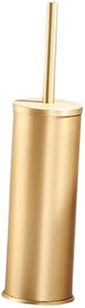 Sleek Toilet Brush Set with Holder for Effortless Cleaning and Storage, Gold, 40cmx9.2cmx9.2cm