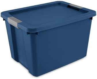 2 Pack 20 Gal Storage Bins with Lids, Stackable Blue Totes Heavy Duty