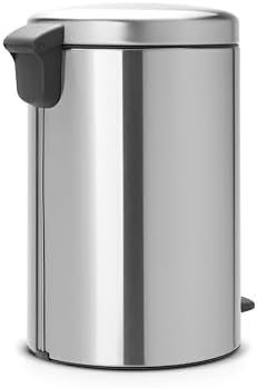 Brabantia NewIcon Pedal Bin 20L (Matt Steel) Soft-Closure Rubbish Bin with Removable Inner Bucket + Free Bin Bags