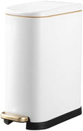 SYNCVIBE Bathroom Trash Can with Soft Close Lid 3.5 Gallon Matte White