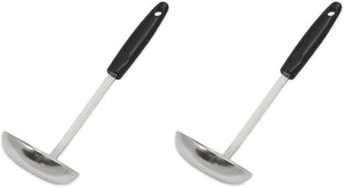 Chef Craft Select Cooking Ladle, 11.5 inch, Stainless Steel/Black (Pack of 2)