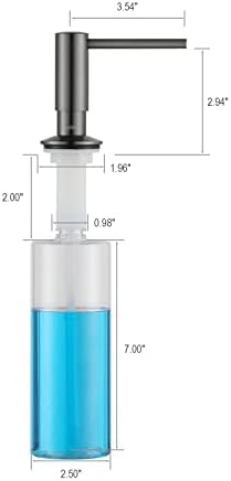 AguaStella ASF026GS Bulit in Dispenser Grey Stainless for Kitchen Sink with Soap Bottle Countertop Pump