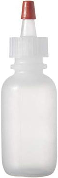 Consolidated Plastics Boston Round Bottles with Yorker Dispensing Cap, LDPE, 1 oz., 24 Piece
