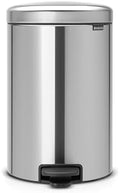 Brabantia NewIcon Pedal Bin 20L (Matt Steel) Soft-Closure Rubbish Bin with Removable Inner Bucket + Free Bin Bags