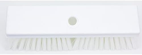SPARTA Plastic Floor Scrub Brush, Brush Head Only, Deck Brush with ACME Standard Thread Fitting for Deck, Industrial Kitchens, and Hospitals, 10 Inches, White, (Pack of 6)