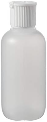 Consolidated Plastics Boston Round Bottles with Flip-Top Cap, LDPE, 2 oz., White, 24 Piece