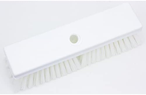 SPARTA Plastic Floor Scrub Brush, Brush Head Only, Deck Brush with ACME Standard Thread Fitting for Deck, Industrial Kitchens, and Hospitals, 10 Inches, White, (Pack of 6)