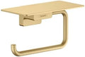 hansgrohe AddStoris 6-inch Toilet Paper Holder with Shelf in Brushed Gold Optic, 41772250