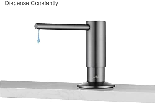 AguaStella ASF026GS Bulit in Dispenser Grey Stainless for Kitchen Sink with Soap Bottle Countertop Pump