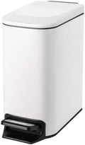 Cesun Small Bathroom Trash Can with Lid, 1.6 Gal, Soft Close, White