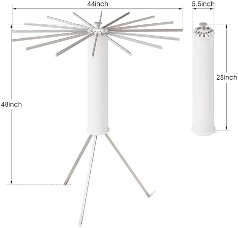 BOQORAD Tripod Clothes Drying Rack,Drying Rack Clothing Foldable,(16 Aluminium Poles),Standing Dry Racks,Laundry Drying Rack,Clothes Hanger Rack,Laundry Rack Folding,Collapsible,Retractable