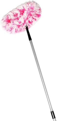 Fuller Brush Fuzzy Fan Duster – Dust & Clean Ceiling Fans, Walls, Woodwork – Polystatic & Microfiber Grabs & Holds Dust, Lint, Cobwebs & Dirt - Fan Duster with Handle (Pink)