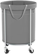 Aduanbang 170L Laundry Basket with Wheels, Rolling Hamper with Removable Bag & Steel Frame, Round Laundry Cart with 4 Casters & 2 Brakes, Ideal for Bedroom, Bathroom & Laundry Room
