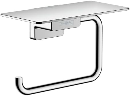 hansgrohe AddStoris Toilet Paper Holder with Shelf in Chrome, 41772000