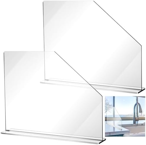 Vesici 2 Pcs Splash Guard for Sink, 23.625" Length, 18" Height, 4.5" Base
