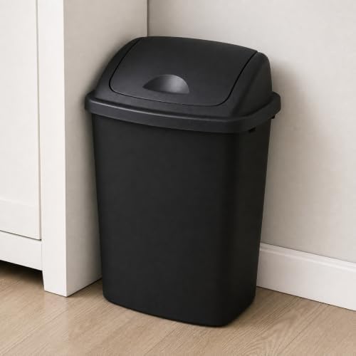 Pack of 4 Plastic Trash Can Wastebasket, 7 Gallon