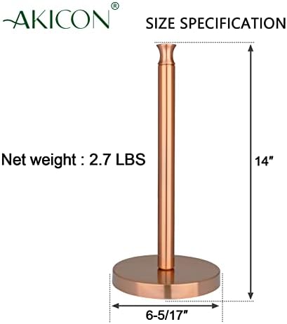 Paper Towel Holder Roll Dispenser Stand for Kitchen Countertop & Dining Room Table (Copper)