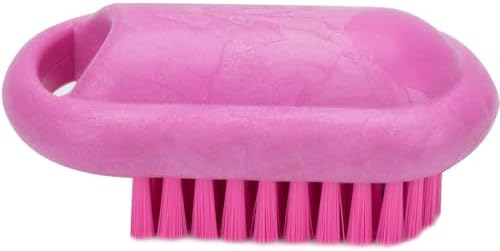 SPARTA 5 Inch Hand and Nail Brush with Stiff Center Bristles, Soft Outer Bristles, Larger Polypropylene Body, Color Coded Scrub Brush for Commercial Foodservice Use, Pink, Pack of 12