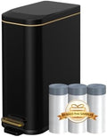 KdbK Bathroom Trash Can with Soft Close Lid, 15L/ 4 GallonRectangular Trash Can with Removable Wastebasket, Step Pedal, Slim Wastebasket for Bedroom, Home Office,B
