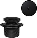 Westbrass D93-62 1-1/2" Coarse Thread Tip-Toe Bathtub Drain Plug Trim Set with One-Hole Overflow Faceplate, Matte Black