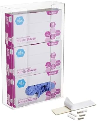 AdirMed VivaEssentials Triple Glove Box Holder, Wall Mount or Free Standing Clear Acrylic Glove Holder