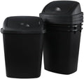 Pack of 4 Plastic Trash Can Wastebasket, 7 Gallon