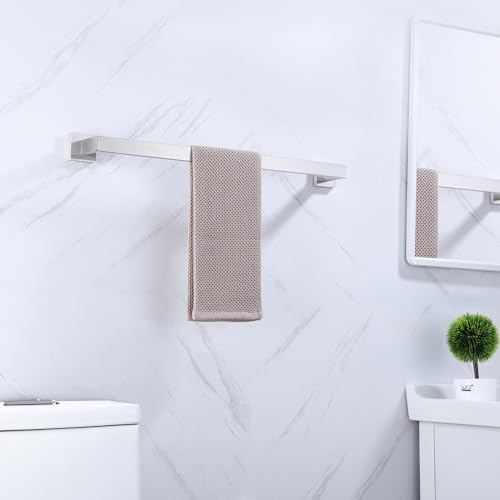 LANC 20-Inche Hand Towel Bars for Bathroom Wall Mounted 40-CM Brushed Nickel Bath Towel Racks Total-22” Towel Rods Stainless Steel Towel Rails for Toilet Towel Holder Towel Hanger, A8804BN-5P1