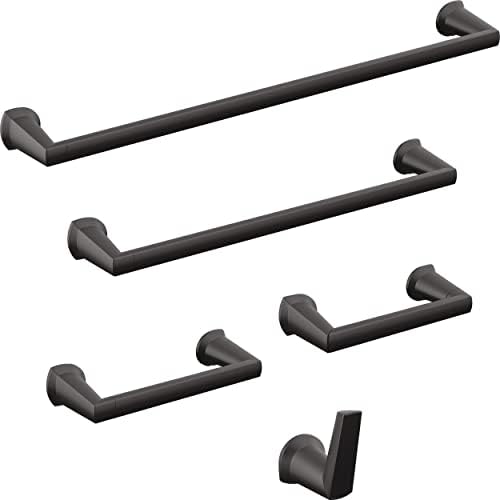 DELTA FAUCET Rubber Limited 772500-BL Galeon Wall Mount Pivot Arm Toilet Paper Holder Bath Hardware Accessory in Matte Black