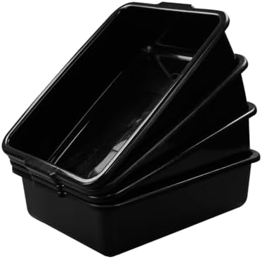 Pekky 32L Large Commercial Bus Box, Wash Basin Tub, Black, 4 Pack
