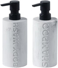 Shampoo and Body Wash Soap Dispenser,11.84OZ, 2PCS, Marble White
