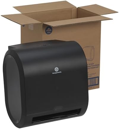 8 inch Touchless Automatic Paper Towel Dispenser 59498A - Hands-Free, Motion Sensor, Automated -1 Roll Bundle with 1 Pair Disposable Gloves