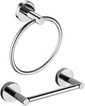 Chrome Toilet Paper Holder Towel Ring,Bathroom Hardware Set,Hand Towel Holder Wall Mount Tissue Roll Holder with Double Post Bath Accessories SUS304 Stainless Steel 2pc