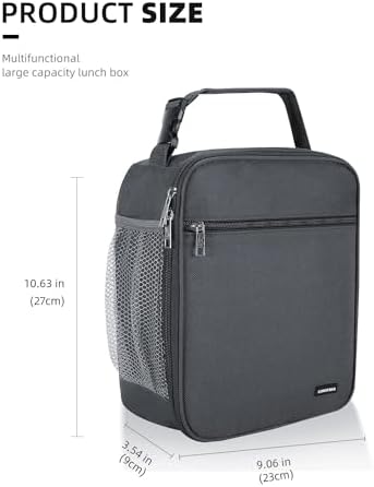Lovoeo Lunch box Lunch bag for men women Insulated Lunchbox Lunch bags for Work Picnic Travel (Grey)