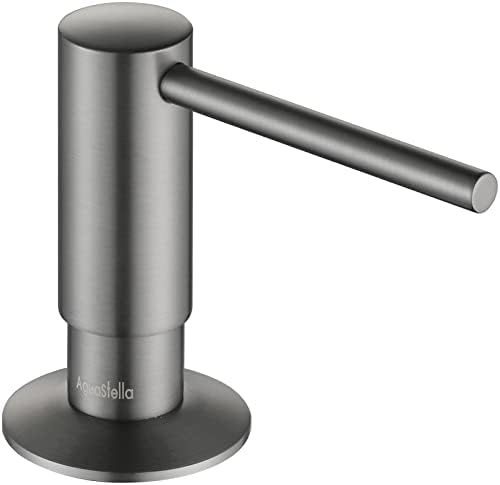 AguaStella ASF026GS Bulit in Dispenser Grey Stainless for Kitchen Sink with Soap Bottle Countertop Pump