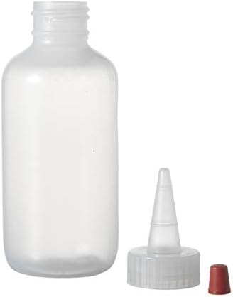 Consolidated Plastics Boston Round Bottles with Yorker Dispensing Cap, LDPE, 4 oz., 24 Piece