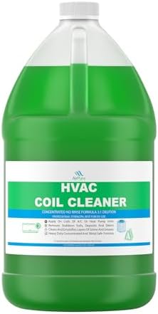 AC Evaporator Coil Cleaner, 1 Gallon (3.78L), No Rinse Coil Cleaner, Metal-Safe Corrosion Inhibitors, Cleans Air Conditioners, Condensers, HVAC, Mini Splits, Heat Pumps, Residential & Commercial