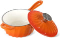 Enameled Cast Iron Sauce Pan with Lid, 2 Quart Saucepan with Lid