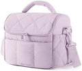 BAGSMART Insulated Lunch Bags for Women, Cute Quilted Lunch Box, Purple