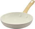 Farberware Forged Induction Ceramic Nonstick Fry Pan/Skillet, Dishwasher Safe, Gold Color Stainless Steel Handle, 8.25 Inch Frying Pan - Taupe