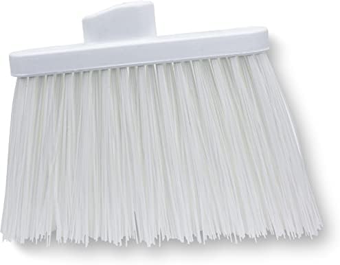 SPARTA Plastic Broom Head, Angled, Un-Flagged for Large Debris Indoor, Outdoor, Home, Restaurant, Lobby, Office, 12 Inches, White